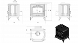 KRATKI Koza K6 130mm černá litinová kamna s ventilátorem TURBOFAN doprava zdarma